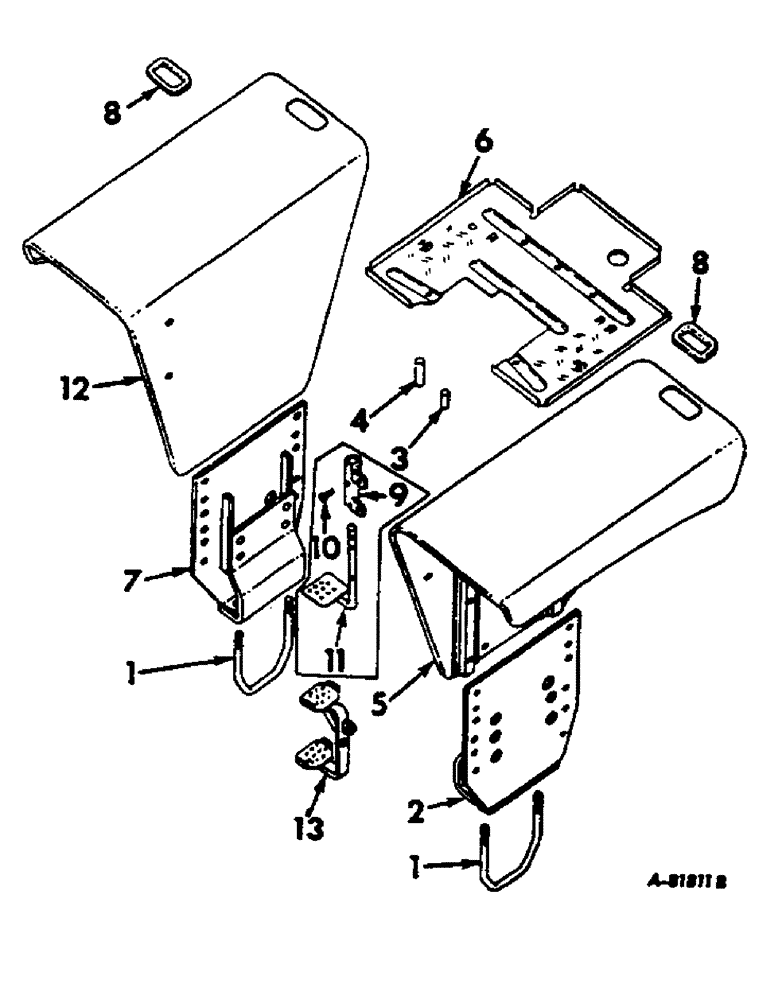 Схема запчастей Case IH 806 - (A-09) - CHASSIS, RADIATOR & SHEET METAL, DELUXE FLAT TOP FENDERS & PLATFORM, FARMALL W/ADJUSTABLE HEADLIGHTS Chassis, Radiator & Sheet Metal
