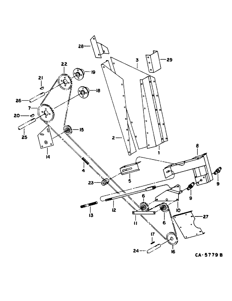 Схема запчастей Case IH 1440 - (25-17) - GRAIN AND TAILINGS ELEVATORS, ELEVATOR DRIVE, S/N 10001 AND ABOVE Elevators