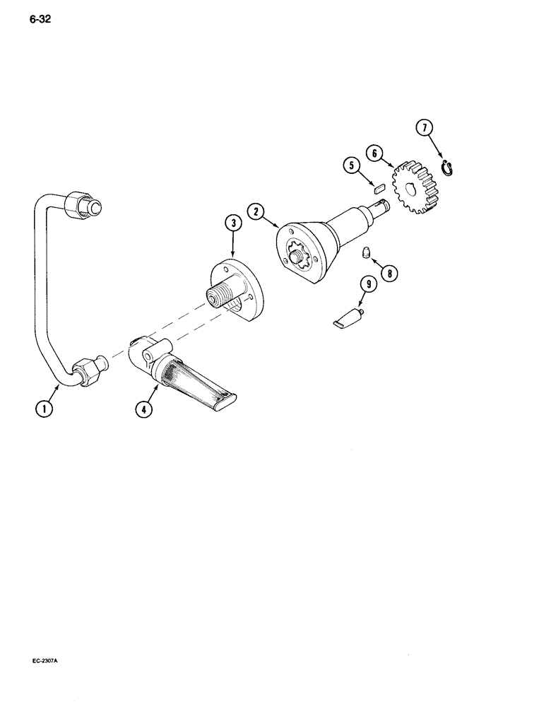 Схема запчастей Case IH 995 - (6-032) - REAR FRAME, TRANSFER OIL PUMP (06) - POWER TRAIN