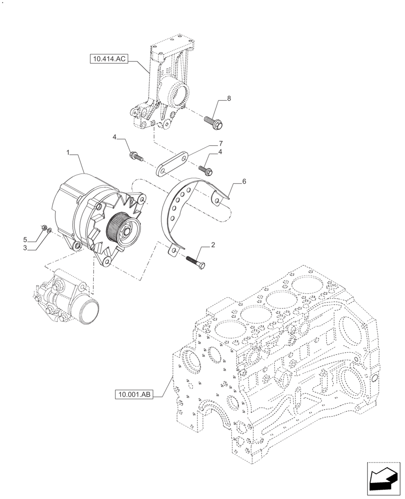 Схема запчастей Case IH FARMALL 110A - (55.301.AA[01]) - ALTERNATOR (55) - ELECTRICAL SYSTEMS