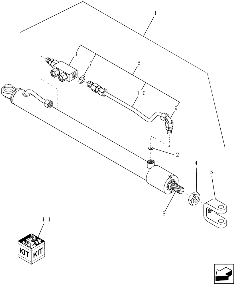 Схема запчастей Case IH 9230 - (35.440.04) - HYDRAULIC CYLINDER, UNLOADING AUGER, SWING, LC VERSION (35) - HYDRAULIC SYSTEMS