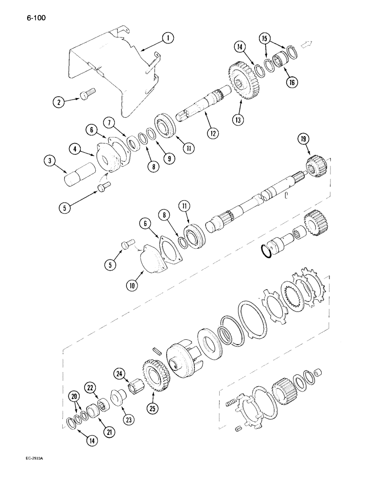 Схема запчастей Case IH 995 - (6-100) - INDEPENDENT POWER TAKE OFF, SINGLE AND DUAL SPEED (06) - POWER TRAIN