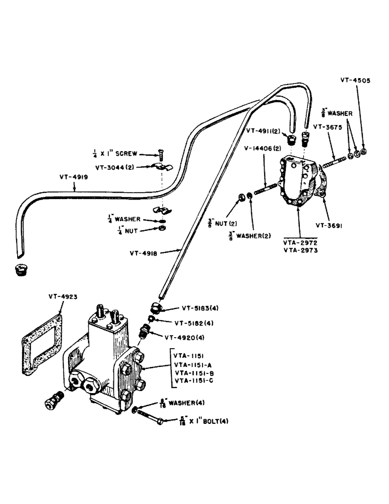 Схема запчастей Case IH VAI-SERIES - (096) - HYDRAULIC PUMP AND LINES WITH DOUBLE ACTING CONTROL, TRACTORS AFTER NO. 5159894 (08) - HYDRAULICS