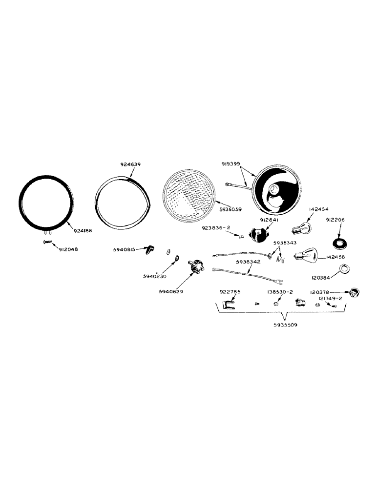 Схема запчастей Case IH 900 - (069) - PARTS FOR A11898 COMBINATION FLOOD AND TAIL LAMP (04) - ELECTRICAL SYSTEMS