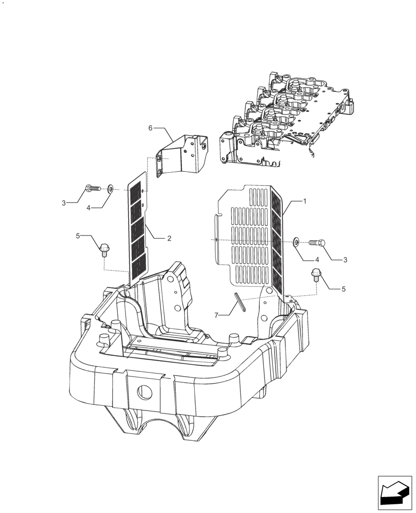 Схема запчастей Case IH FARMALL 110A - (90.119.AB[01]) - BAFFLE - HEATED (90) - PLATFORM, CAB, BODYWORK AND DECALS