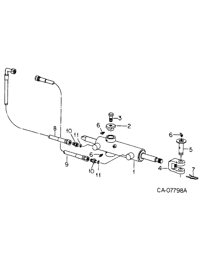 Схема запчастей Case IH 3688 - (10-23) - HYDRAULICS, POWER STEERING CYLINDER & CONNECTIONS,TRACTORS W/ALL WHEEL DRIVE W/ONE PIECE DRIVE SHAFT (07) - HYDRAULICS