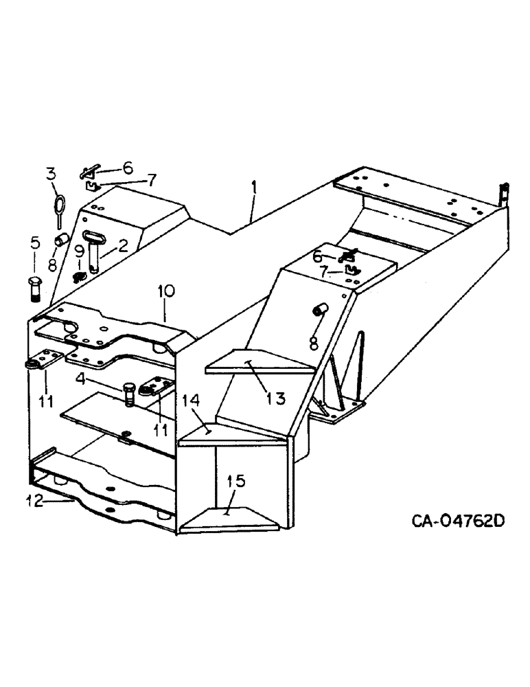 Схема запчастей Case IH 4568 - (09-01) - FRAME, FRONT FRAME, 4568 TRACTORS, 4586 TRACTORS WITH SERIAL NO. 1500 AND BELOW (12) - FRAME