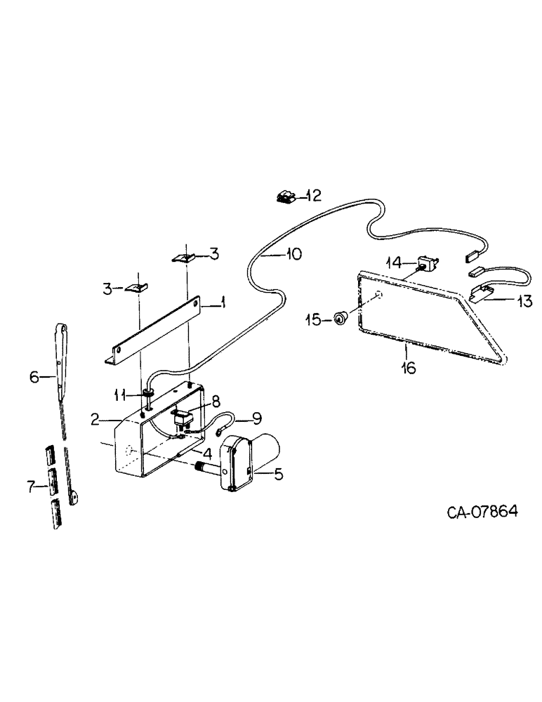 Схема запчастей Case IH 3088 - (13-21) - SUPERSTRUCTURE, REAR WINDOW WIPER (05) - SUPERSTRUCTURE