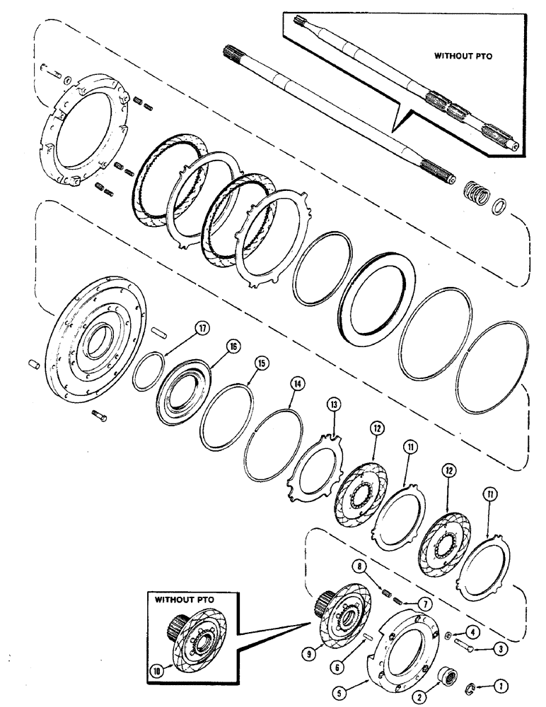 Схема запчастей Case IH 2470 - (214) - CLUTCH, C1 AND C4 CLUTCHES, PRIOR TO TRANSMISSION SERIAL NO. 10053397 (06) - POWER TRAIN
