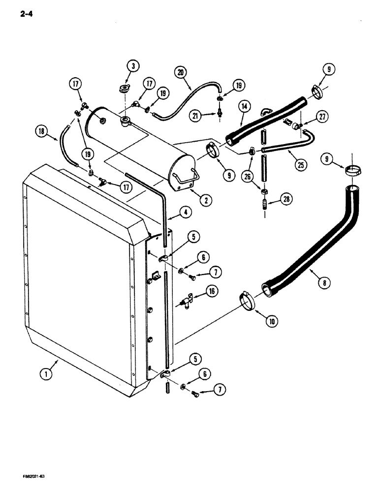 Схема запчастей Case IH 9170 - (2-04) - RADIATOR AND ATTACHING PARTS (02) - ENGINE