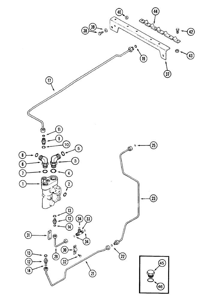 Схема запчастей Case IH 7210 - (5-008) - HYDROSTATIC STEERING SYSTEM, PRIORITY VALVE TO STEERING PUMP (05) - STEERING