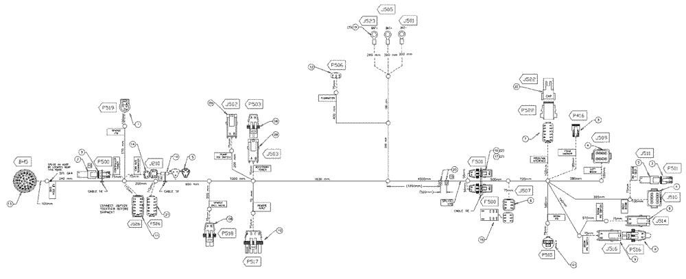 Схема запчастей Case IH SPX3320 - (12-022) - HARNESS, PRODUCT, BED (06) - ELECTRICAL