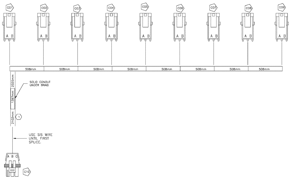 Схема запчастей Case IH SPX3320 - (12-050) - HARNESS, AIM COMMAND, 6 SECTION (06) - ELECTRICAL