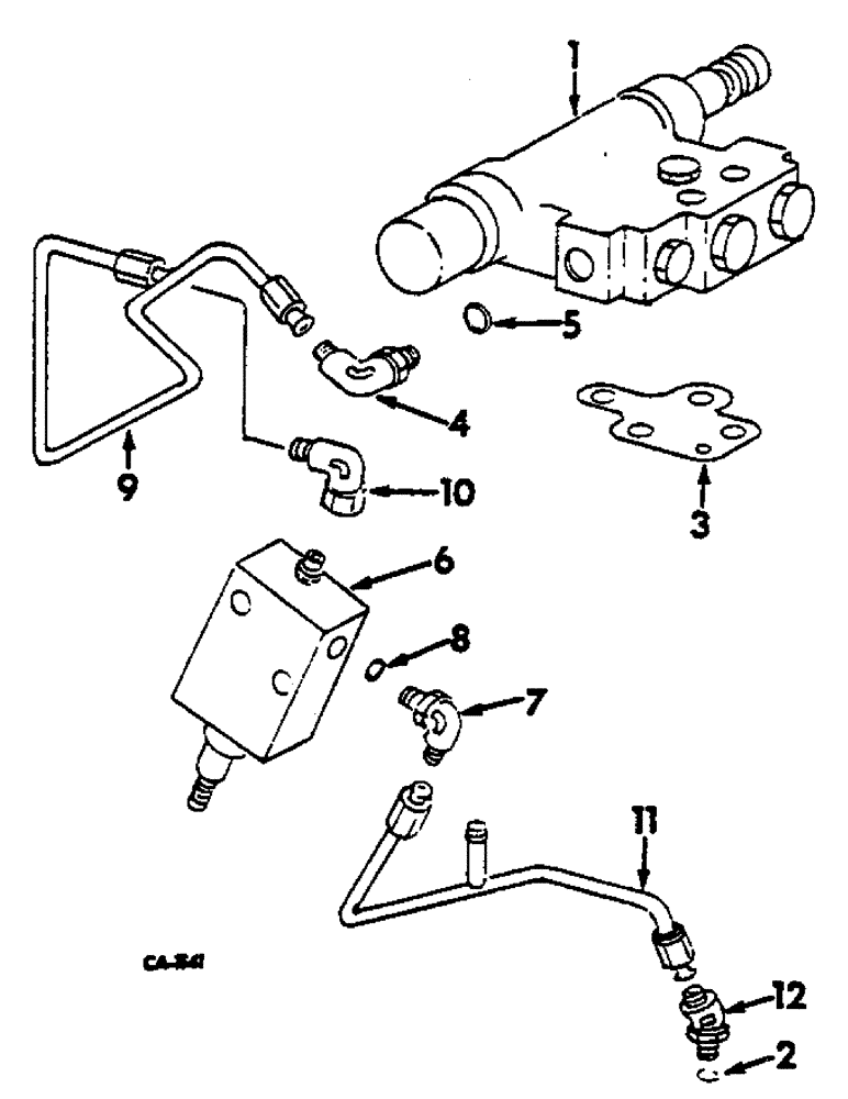 Схема запчастей Case IH 454 - (07-85) - DRIVE CONTROL AND FOOT-N-INCH VALVE TUBING (04) - Drive Train