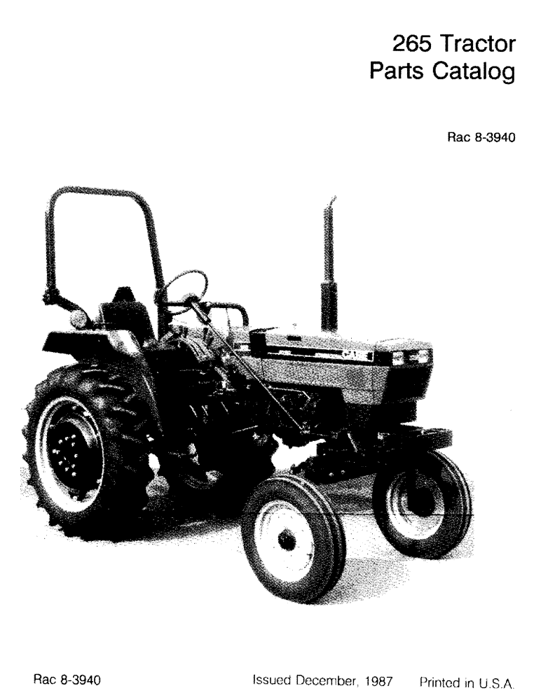 Схема запчастей Case IH 265 - (1-03) - PARTS CATALOG (00) - PICTORIAL INDEX