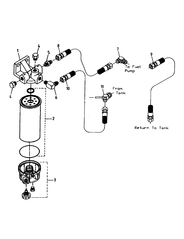 Схема запчастей Case IH 7700 - (C01-04) - WATER SEPARATOR AND FUEL LINES, 125/M11 Engine & Engine Attachments