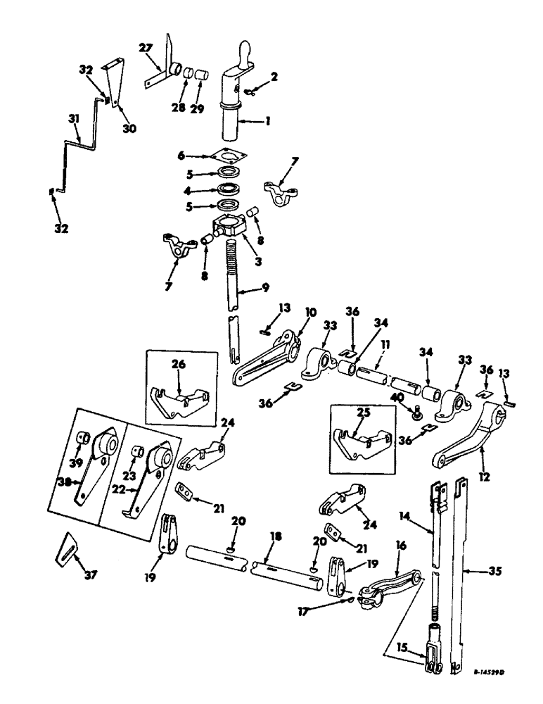 Схема запчастей Case IH 815 - (H-06) - CONTROLS, CONCAVE CONTROL Controls