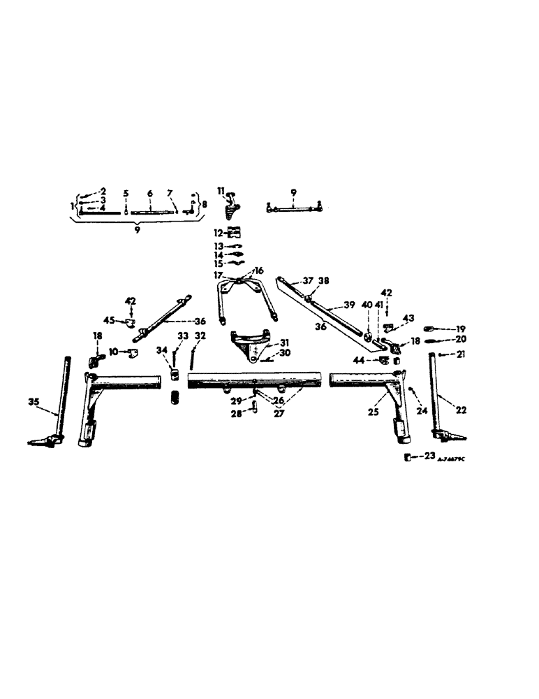 Схема запчастей Case IH 1066 - (14-07) - SUSPENSION, ADJUSTABLE FRONT AXLE & CONNECTIONS, 766 DIESEL, 966, 1066 & HYDRO 100 HI-CLEAR TRACTORS Suspension
