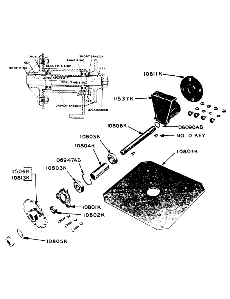 Схема запчастей Case IH 100 - (19) - RIGHT HAND REEL BEARING, BALL BEARING 