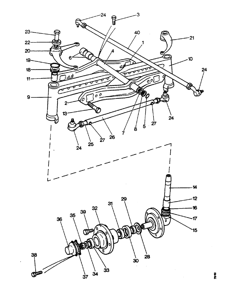 Схема запчастей Case IH 996 - (H12) - STEERING AND FRONT AXLE, HEAVY DUTY FRONT AXLE, 996 TRACTORS, OPTIONAL EQUIPMENT Steering & Front Axle