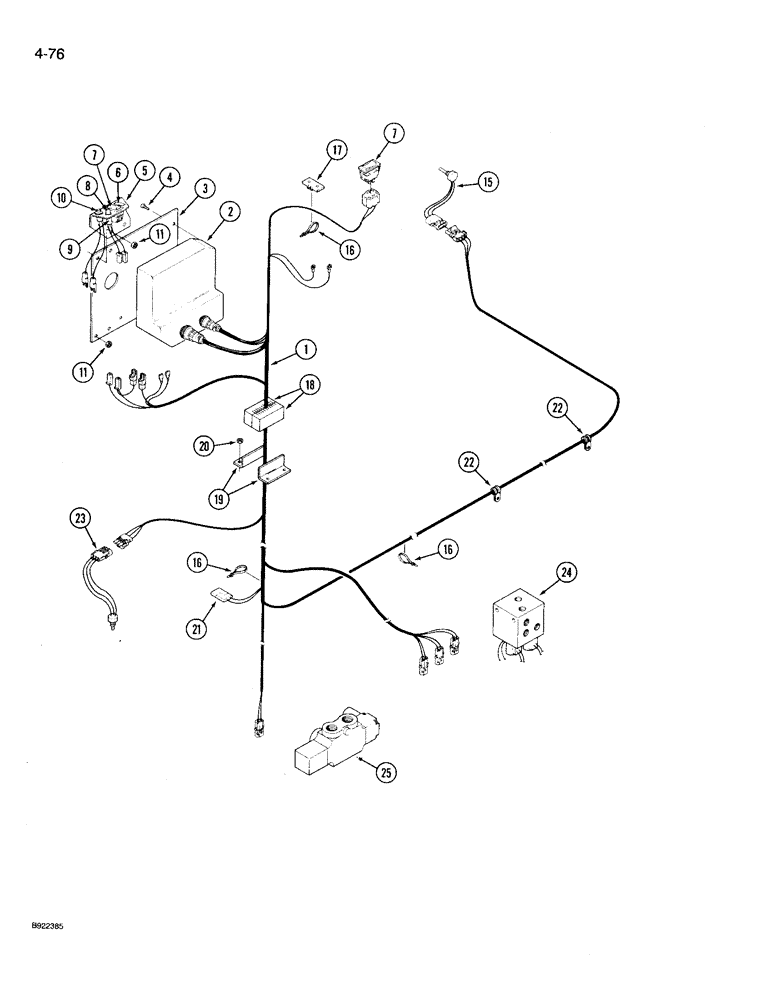 Схема запчастей Case IH 9230 - (4-076) - STEERABLE AXLE HARNESS (04) - ELECTRICAL SYSTEMS