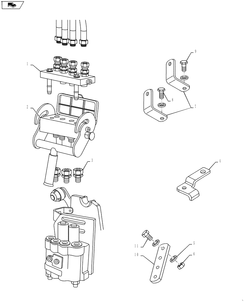Схема запчастей Case IH L790 - (35.204.03) - VALVE CONNECTION (35) - HYDRAULIC SYSTEMS