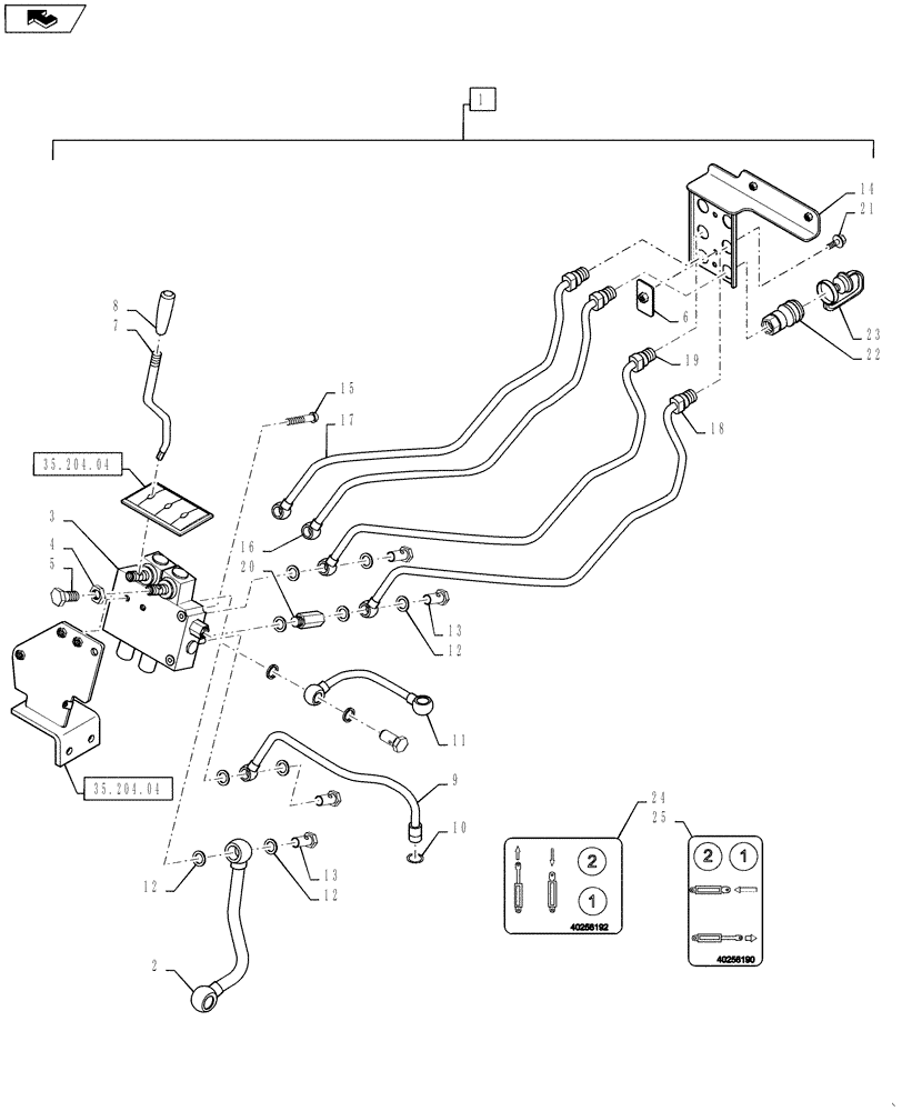 Схема запчастей Case IH FARMALL 50B - (88.100.06) - DIA KIT, REAR REMOTE CONTROL VALVE #2 - HST - MT20124612 (88) - ACCESSORIES
