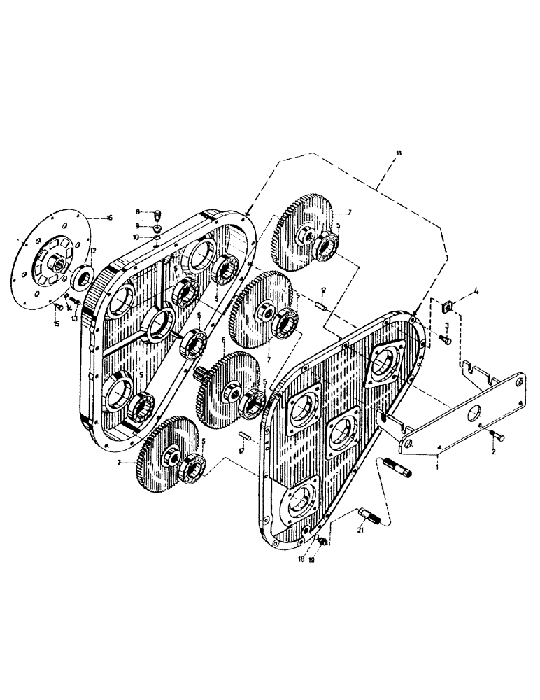 Схема запчастей Case IH 7700 - (C02-16) - ENGINE, 4 HOLE GEARBOX, 7700 Engine & Engine Attachments