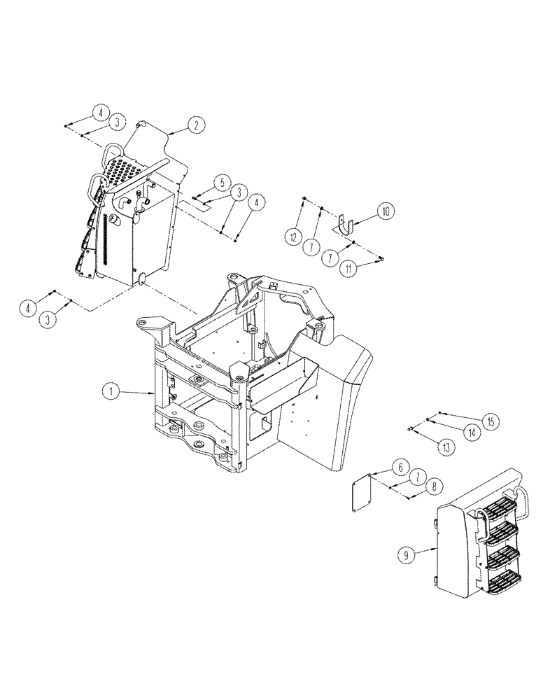 Схема запчастей Case IH STX275 - (09-31) - MIDDLE FRAME ACCUSTEER TRACTOR (09) - CHASSIS/ATTACHMENTS