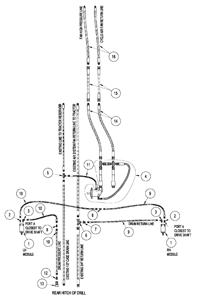 Схема запчастей Case IH CONCORD - (8-16) - CYCLO AIR ON AIR TILL DRILL W/ HIGH FLOW FAN AND HYDRAULIC AIR SYSTEM 