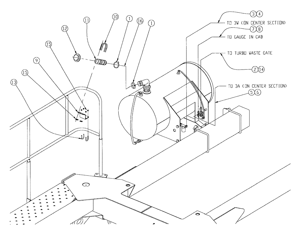Схема запчастей Case IH SPX4260 - (262) - FOAM MARKER TANK LINES GROUP (78) - SPRAYING