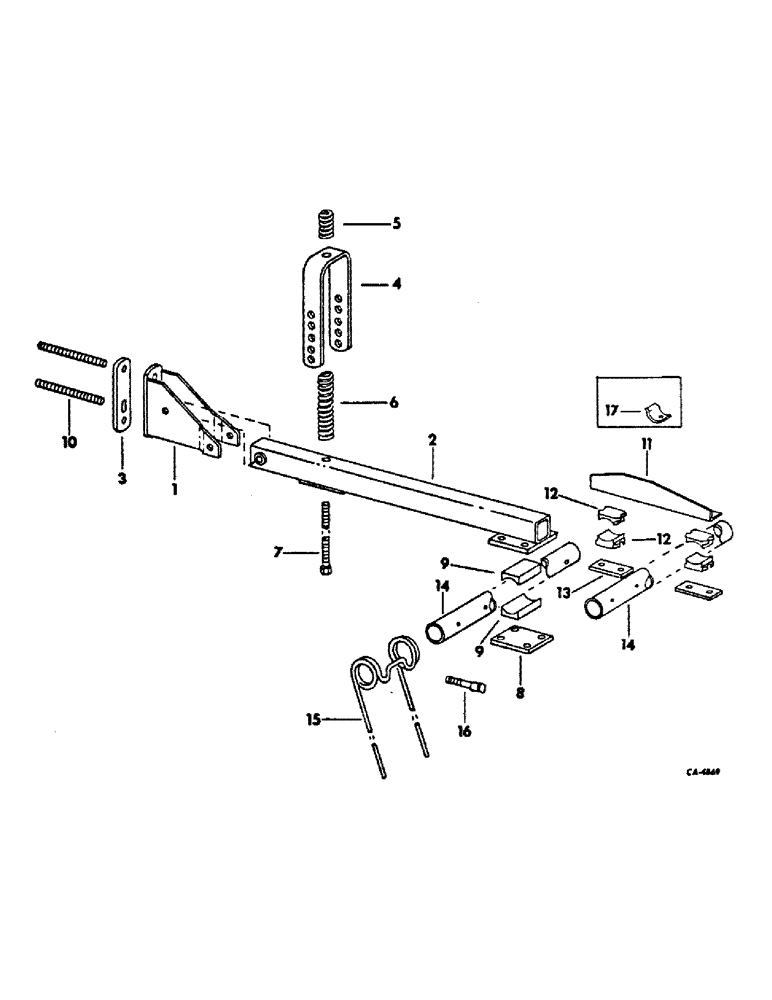 Схема запчастей Case IH 365 - (D-16) - MULCHER, 2 BAR COIL TINE (09) - CHASSIS