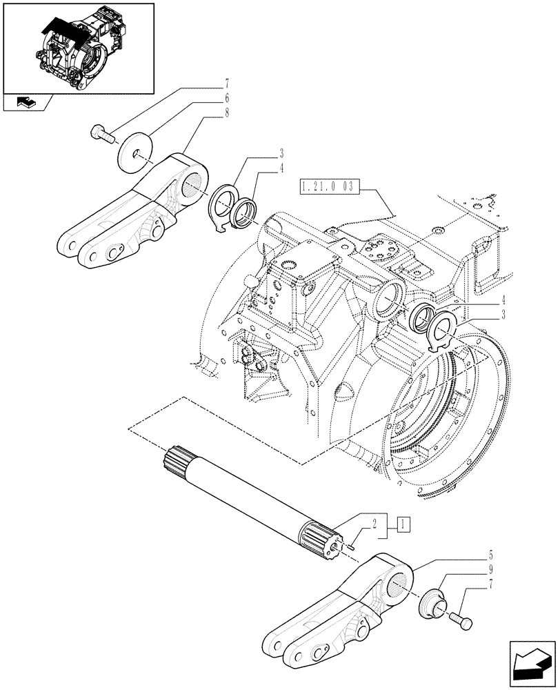 Схема запчастей Case IH PUMA 225 - (1.82.8) - HYDRAULIC POWER LIFT - ROCK SHAFT AND ASSOCIATES (07) - HYDRAULIC SYSTEM