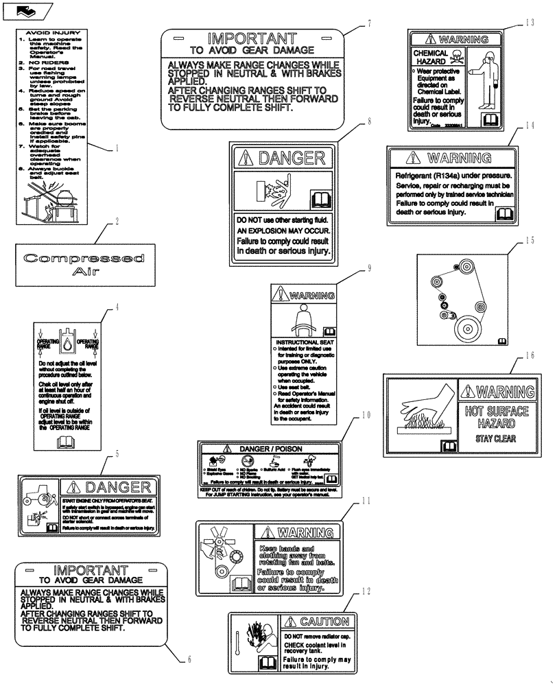 Схема запчастей Case IH TITAN 3530 - (90.108.02) - DECAL, LABEL/WARNING (90) - PLATFORM, CAB, BODYWORK AND DECALS