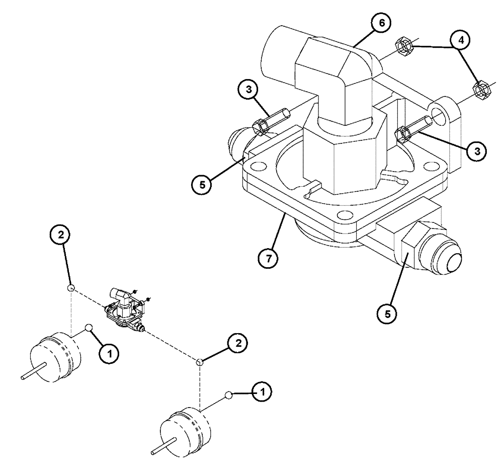 Схема запчастей Case IH FLX4300 - (07-009) - QUICK RELEASE, FRONT BRAKE Pneumatics