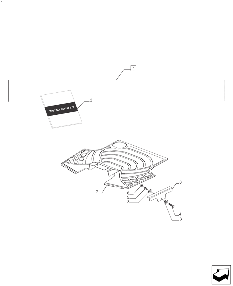 Схема запчастей Case IH FARMALL 110A - (88.100.90[02]) - DIA KIT FLOORMAT PLATFORM (88) - ACCESSORIES