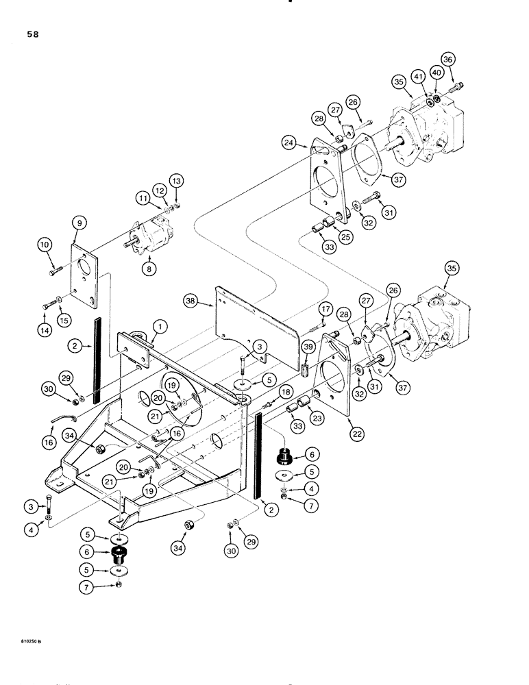 Схема запчастей Case IH 1816C - (058) - PUMP MOUNTING (06) - POWER TRAIN