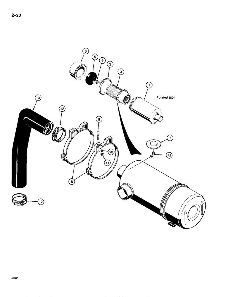 Схема запчастей Case IH 1835B - (2-20) - AIR CLEANER, DIESEL MODELS (02) - ENGINE