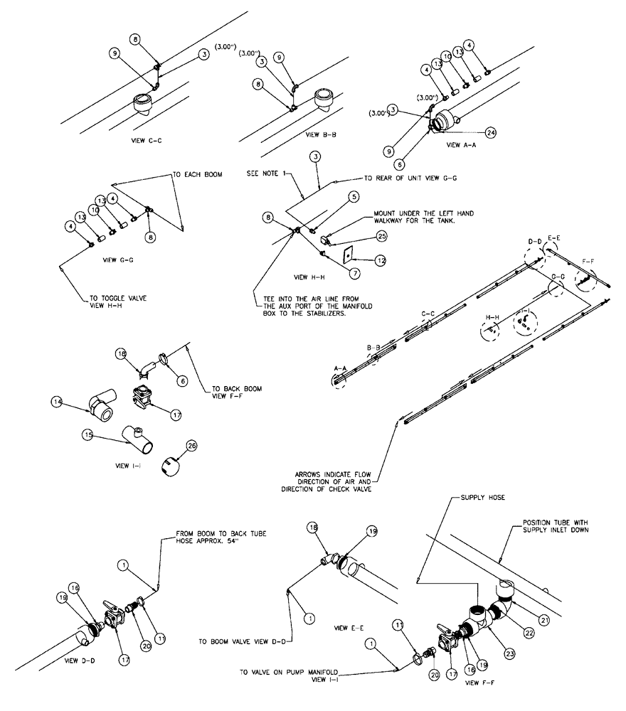 Схема запчастей Case IH FLX610 - (05-005) - WET BOOM RECOVERY 2" Liquid Plumbing
