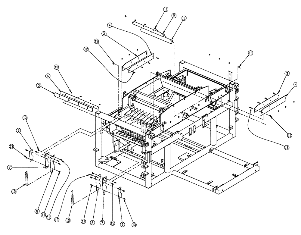 Схема запчастей Case IH 438 - (04-013) - SKIRTING GROUP, FLEX, 60’ & 70’ Boom Group