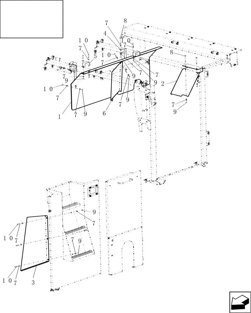 Схема запчастей Case IH 9010 - (88.230.05) - DEFLECTORS, ENGINE AIR - PRIOR TO PIN HAJ202001 (88) - ACCESSORIES