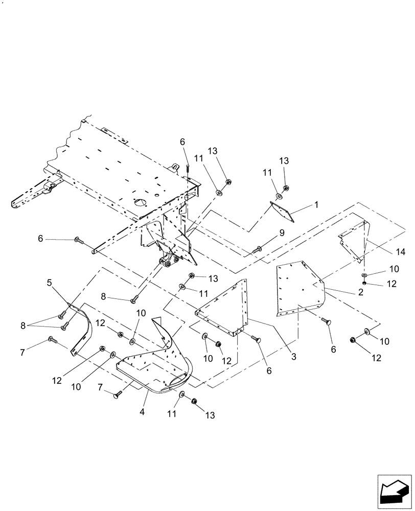 Схема запчастей Case IH DCX131F - (08.01/01) - SHIELDING, LEFT SIDE (08) - SHEET METAL