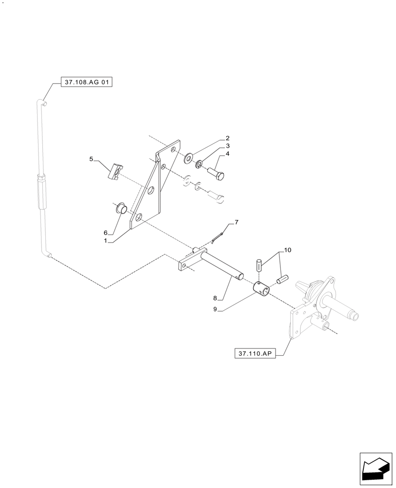 Схема запчастей Case IH FARMALL 110A - (37.108.AG[03]) - LIFT CONTROL (37) - HITCHES, DRAWBARS & IMPLEMENT COUPLINGS