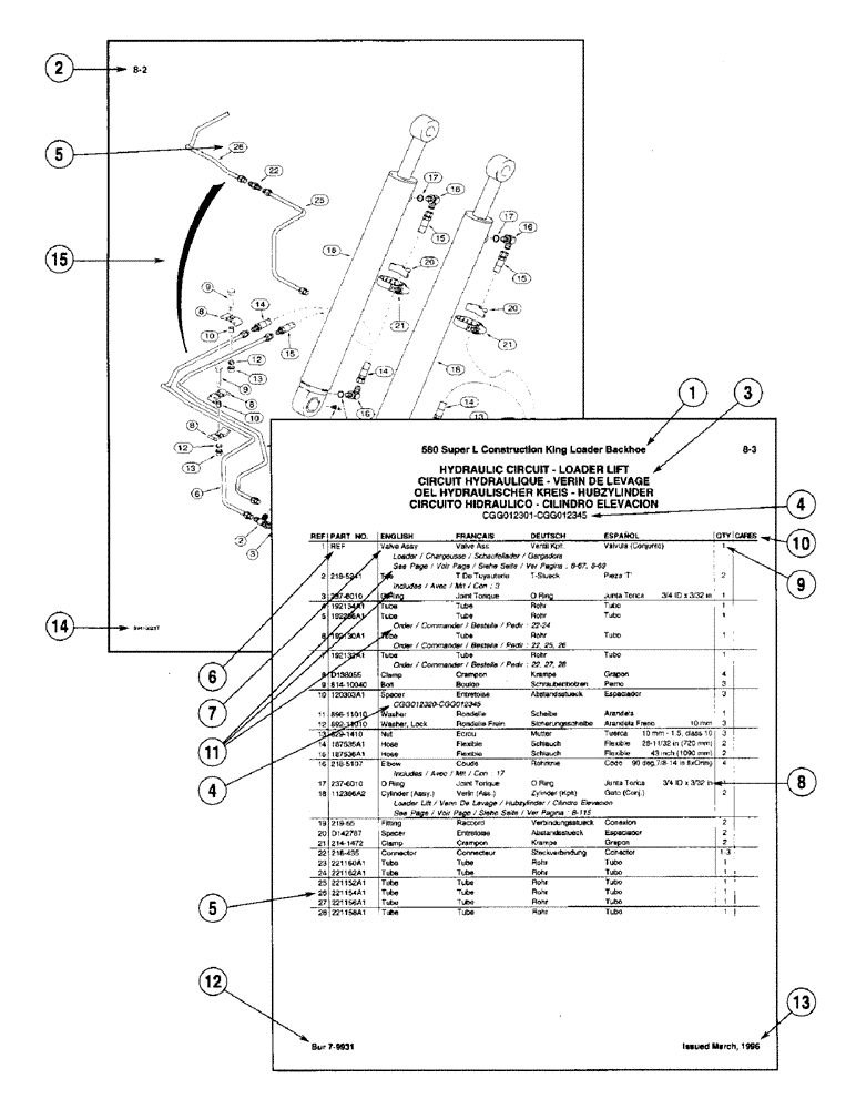 Схема запчастей Case IH 8640 - (1-14) - COMO UTILIZAR EL CATALOGO DE PIEZAS 