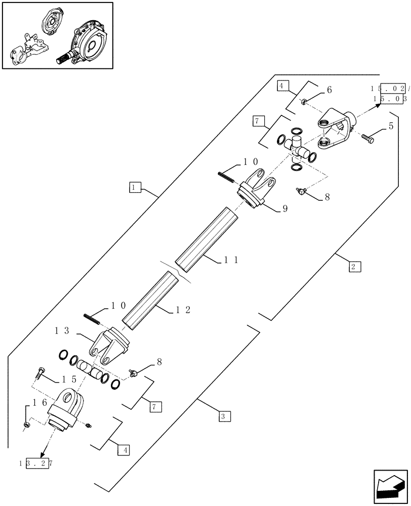 Схема запчастей Case IH LBX431S - (15.02[01]) - KNOTTER TRANSMISSION (15) - KNOTTER /WRAPPER