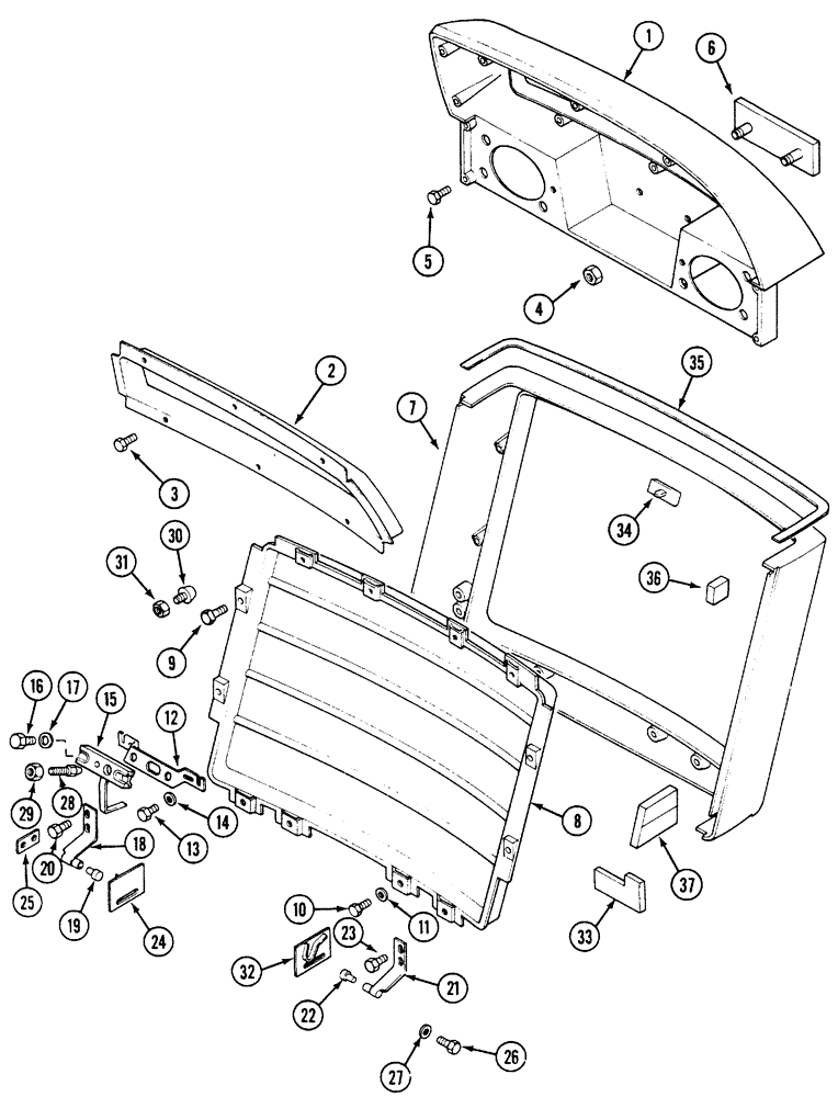 Схема запчастей Case IH 5230 - (9-042) - FRONT GRILLES AND RELATED PARTS, - JJF1019253 (09) - CHASSIS/ATTACHMENTS