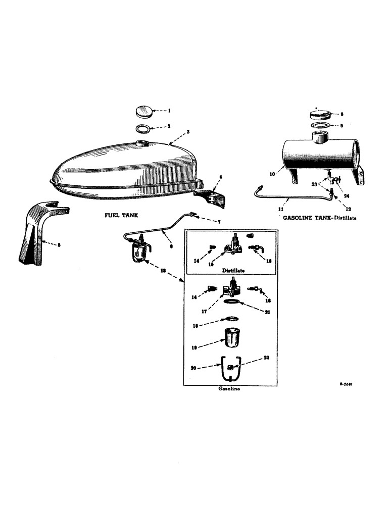 Схема запчастей Case IH FARMALL A - (076) - CHASSIS, FUEL TANK AND CONNECTIONS (12) - CHASSIS