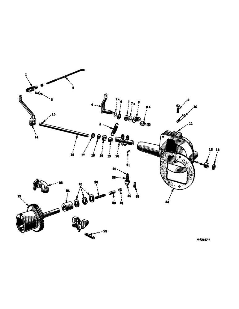 Схема запчастей Case IH SUPER A-1 - (034) - ENGINE, GOVERNOR AND CONNECTIONS (01) - ENGINE