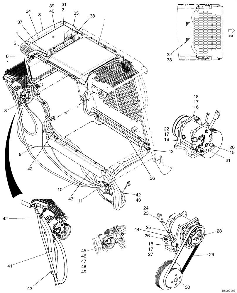 Схема запчастей Case IH 450CT - (09-52) - AIR CONDITIONING SYSTEM (09) - CHASSIS