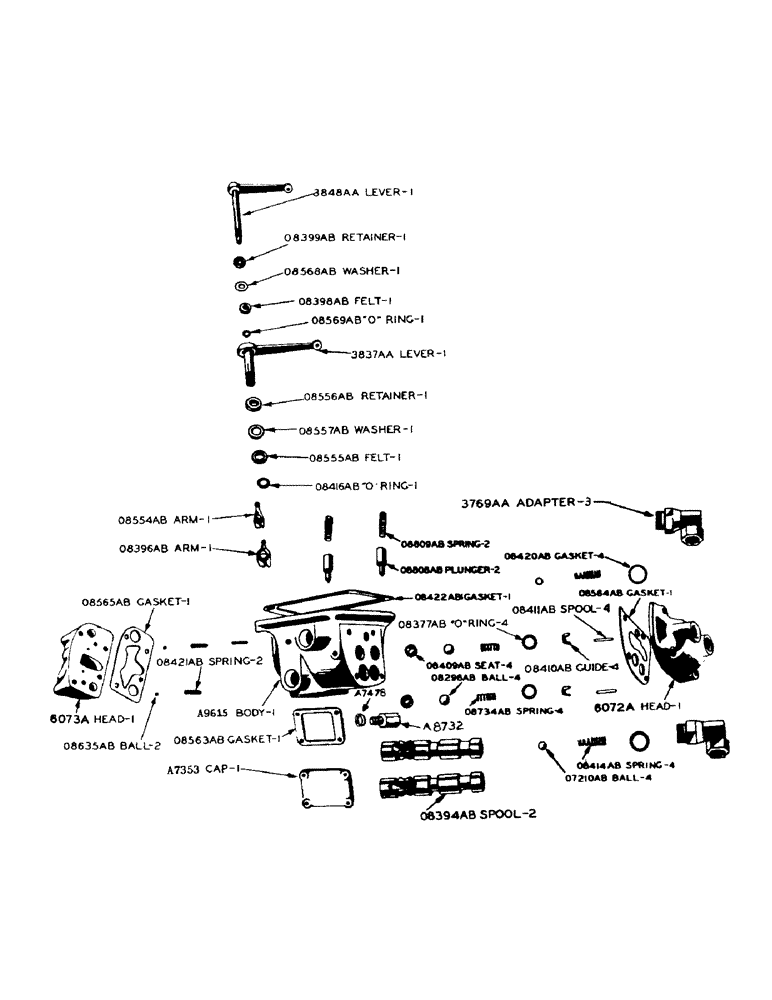 Схема запчастей Case IH 900 - (128) - HYDRAULIC CONTROL UNIT, HYDRAULIC VALVE (08) - HYDRAULICS